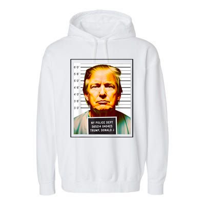 Funny Trump Mugshot Parody AI DC Georgia NYC Indictment Garment-Dyed Fleece Hoodie