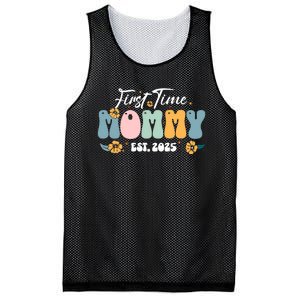 First Time Mommy Est 2025 Mesh Reversible Basketball Jersey Tank