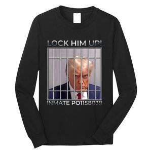 Funny Trump Mugshot Lock Him Up Long Sleeve Shirt