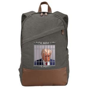 Funny Trump Mugshot Lock Him Up Cotton Canvas Backpack