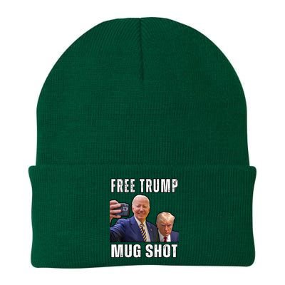 Free Trump Mugshot President Joe Biden Selfie Halloween Knit Cap Winter Beanie