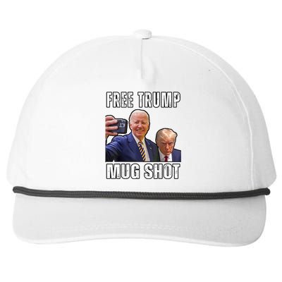 Free Trump Mugshot President Joe Biden Selfie Halloween Snapback Five-Panel Rope Hat