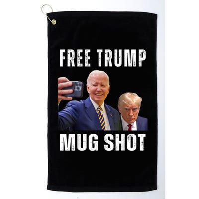 Free Trump Mugshot President Joe Biden Selfie Halloween Platinum Collection Golf Towel