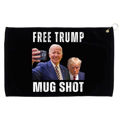 Free Trump Mugshot President Joe Biden Selfie Halloween Grommeted Golf Towel