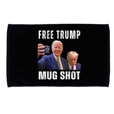 Free Trump Mugshot President Joe Biden Selfie Halloween Microfiber Hand Towel