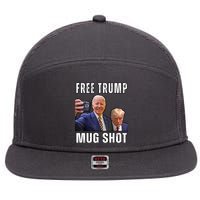 Free Trump Mugshot President Joe Biden Selfie Halloween 7 Panel Mesh Trucker Snapback Hat