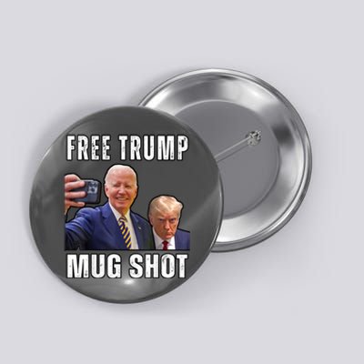 Free Trump Mugshot President Joe Biden Selfie Halloween Button