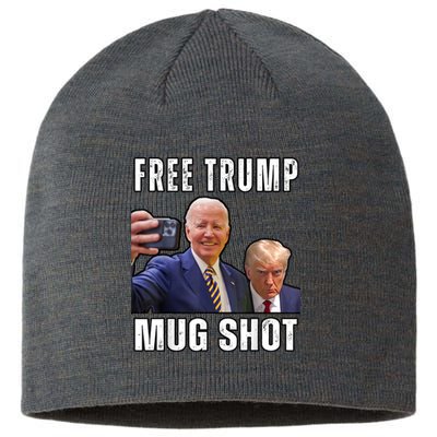 Free Trump Mugshot President Joe Biden Selfie Halloween Sustainable Beanie