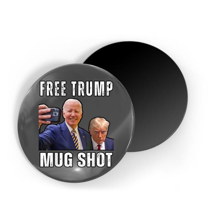 Free Trump Mugshot President Joe Biden Selfie Halloween Magnet