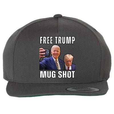 Free Trump Mugshot President Joe Biden Selfie Halloween Wool Snapback Cap