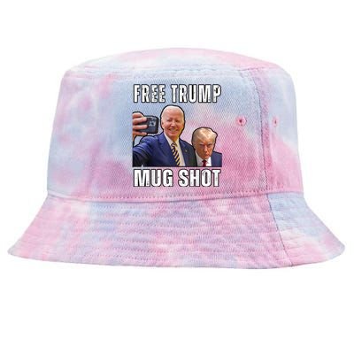 Free Trump Mugshot President Joe Biden Selfie Halloween Tie-Dyed Bucket Hat