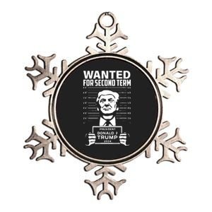 Free Trump Mugshot Wanted For Second Term 2024 Trump 2024 Metallic Star Ornament