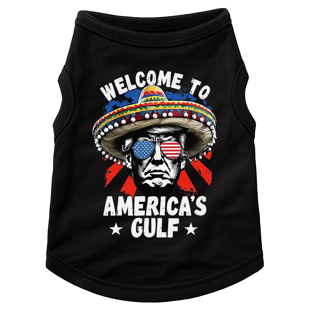 Funny Trump Mexico America Retro Welcome To AmericaS Gulf Doggie Tank