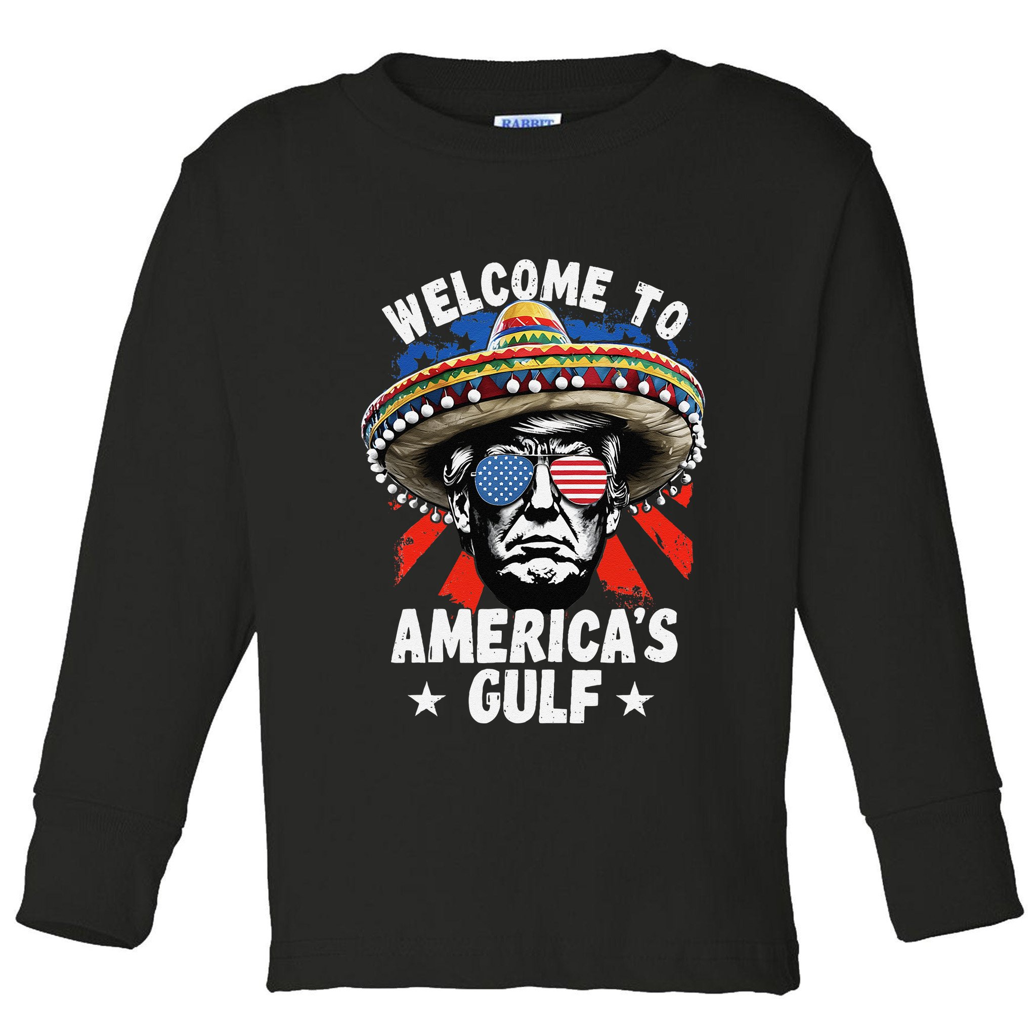 Funny Trump Mexico America Retro Welcome To AmericaS Gulf Toddler Long Sleeve Shirt
