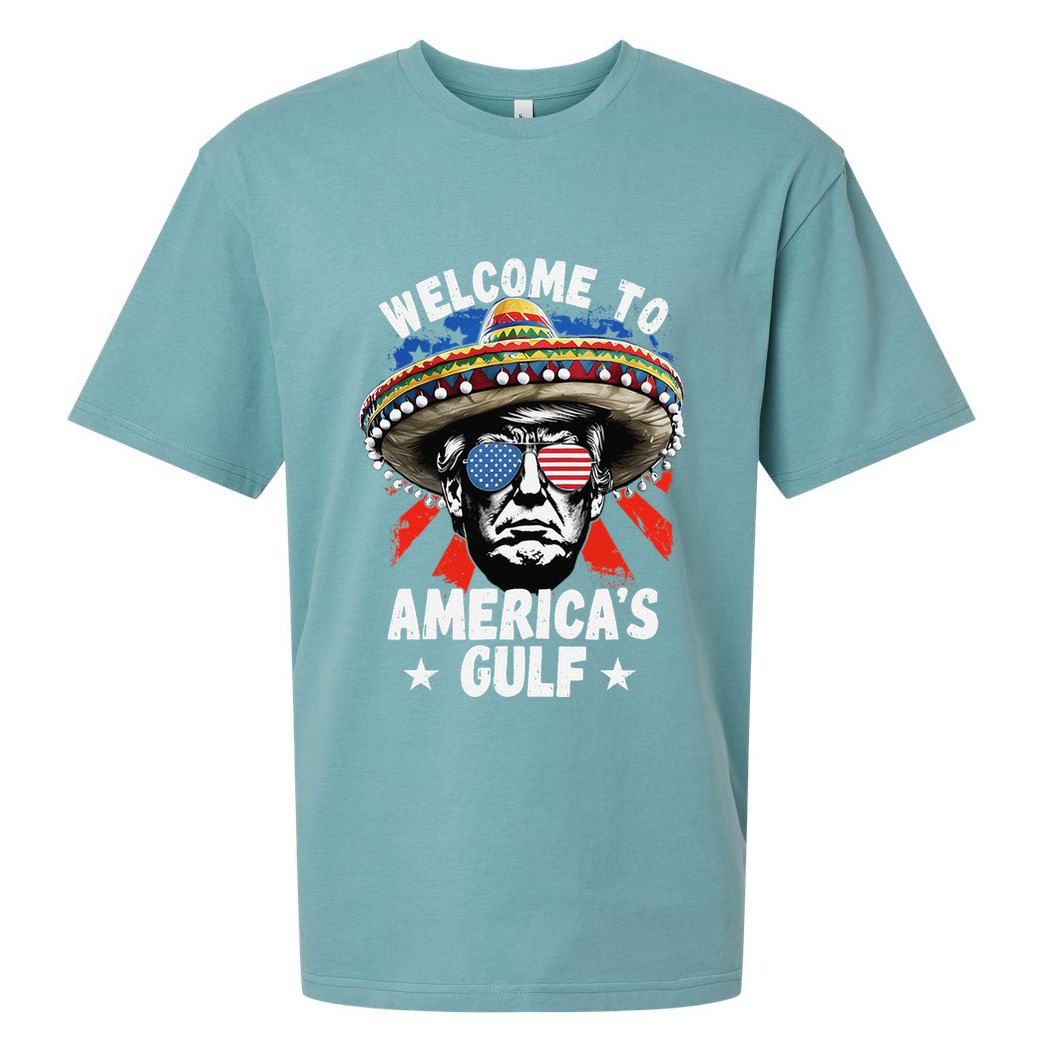 Funny Trump Mexico America Retro Welcome To AmericaS Gulf Sueded Cloud Jersey T-Shirt