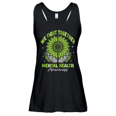 Fight Together Mental Health Sunflower Emotional Counseling Ladies Essential Flowy Tank