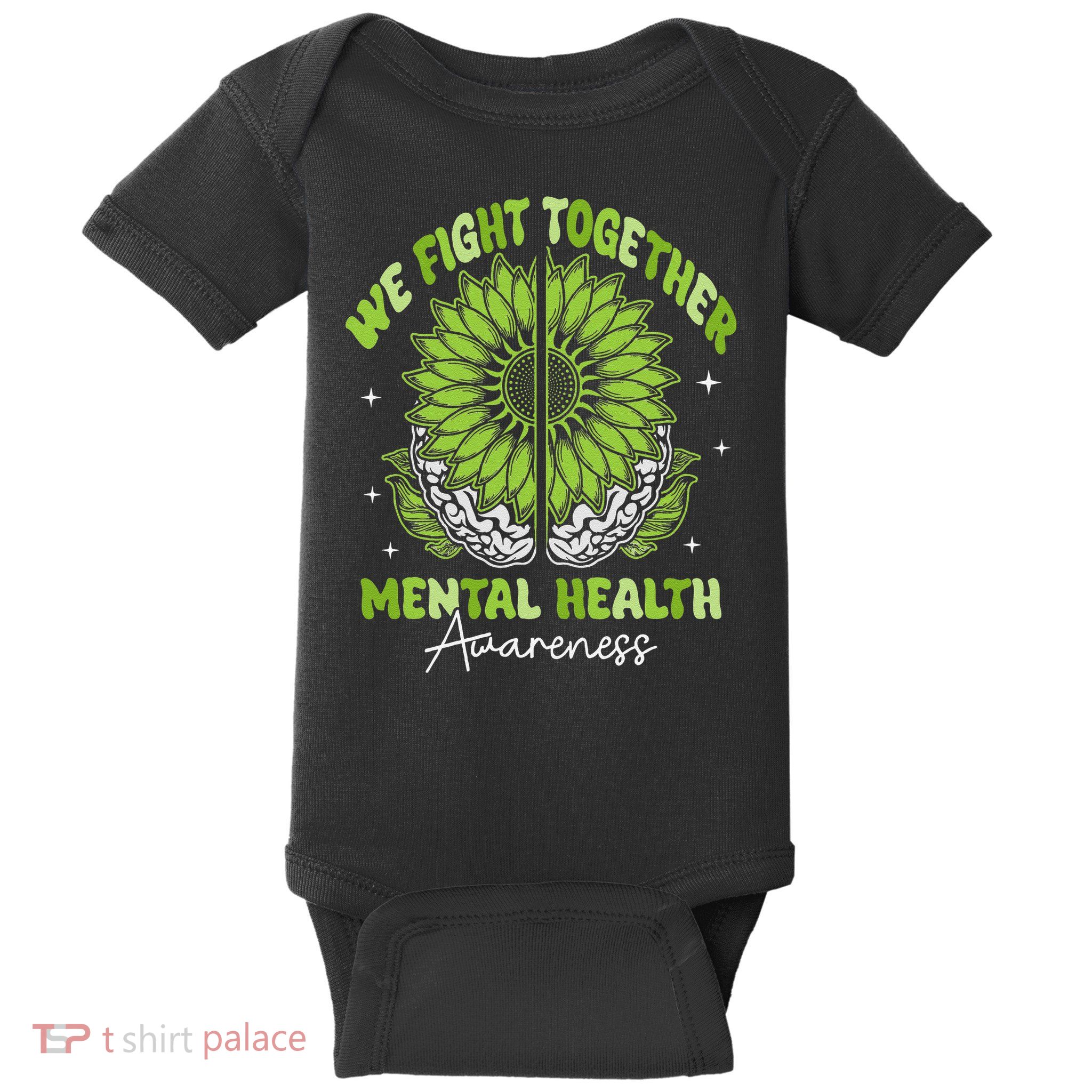 Fight Together Mental Health Sunflower Emotional Counseling Baby Bodysuit