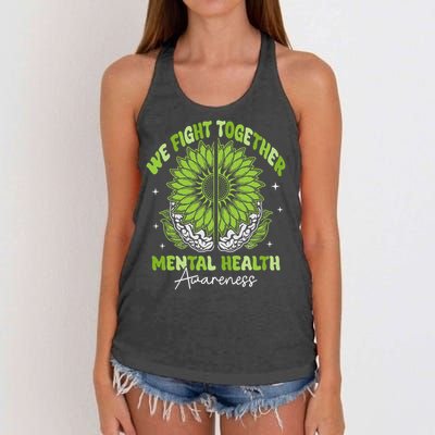 Fight Together Mental Health Sunflower Emotional Counseling Women's Knotted Racerback Tank