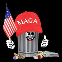 Funny Trump Maga Garbage Can Cartoon Character American Flag Zip Tote Bag