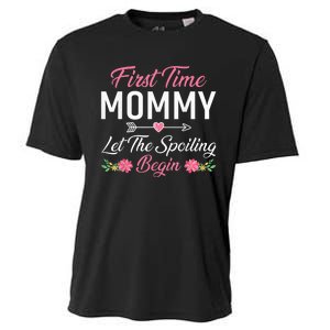 First Time Mommy Let The Spoiling Begin Mothers Day Birthday Cooling Performance Crew T-Shirt