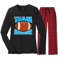 Football Team Manager Graphic Women's Long Sleeve Flannel Pajama Set 