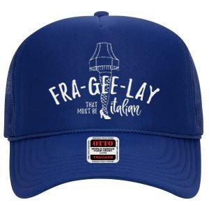 Frageelay That Must Be Italian Retro Christmas High Crown Mesh Back Trucker Hat