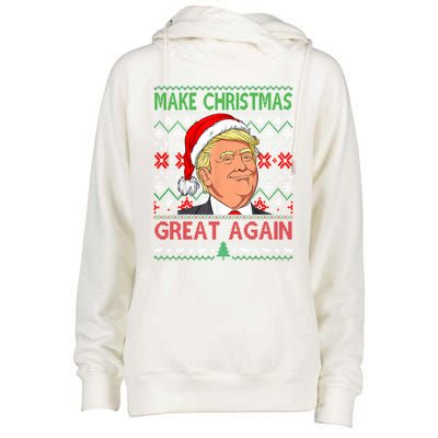 Funny Trump Make Christmas Great Again Ugly Sweater Xmas Pjs Cute Gift Womens Funnel Neck Pullover Hood