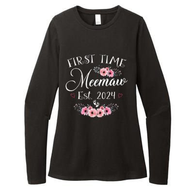 First Time Meemaw 2024 MotherS Day Soon To Be Mom Pregnancy Womens CVC Long Sleeve Shirt