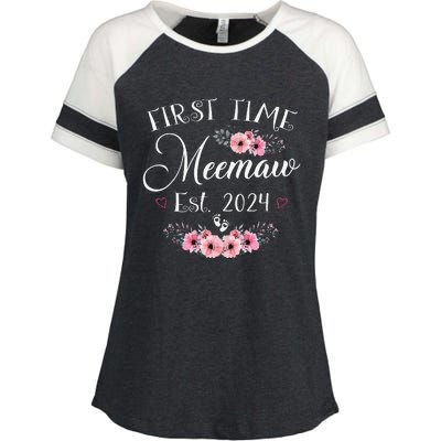 First Time Meemaw 2024 MotherS Day Soon To Be Mom Pregnancy Enza Ladies Jersey Colorblock Tee