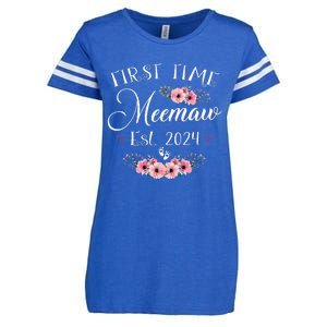 First Time Meemaw 2024 MotherS Day Soon To Be Mom Pregnancy Enza Ladies Jersey Football T-Shirt