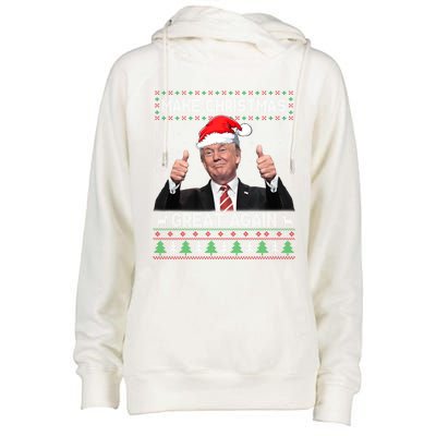 Funny Trump Make Christmas Great Again Ugly Sweater Xmas Cute Gift Womens Funnel Neck Pullover Hood