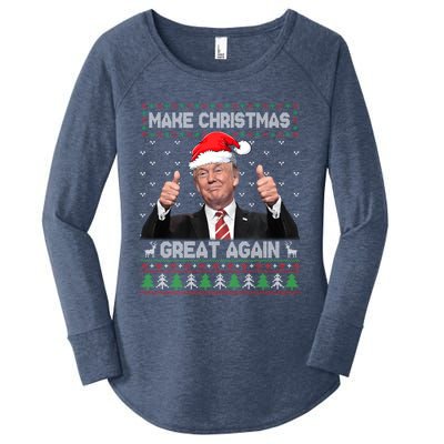 Funny Trump Make Christmas Great Again Ugly Sweater Xmas Cute Gift Women's Perfect Tri Tunic Long Sleeve Shirt