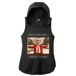 Funny Trump Make Christmas Great Again Xmas Family Pajamas Ladies PosiCharge Tri-Blend Wicking Draft Hoodie Tank