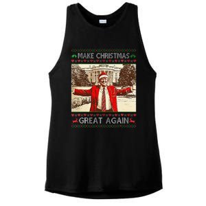 Funny Trump Make Christmas Great Again Xmas Family Pajamas Ladies PosiCharge Tri-Blend Wicking Tank