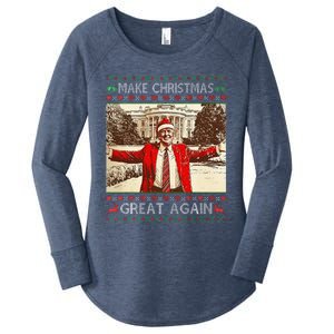 Funny Trump Make Christmas Great Again Xmas Family Pajamas Women's Perfect Tri Tunic Long Sleeve Shirt