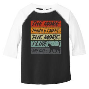 Funny The More People I Meet The More I Like My Cat Toddler Fine Jersey T-Shirt