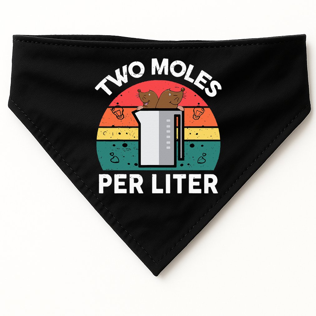 Funny Two Moles Per Liter Chemistry Science Teacher USA-Made Doggie Bandana