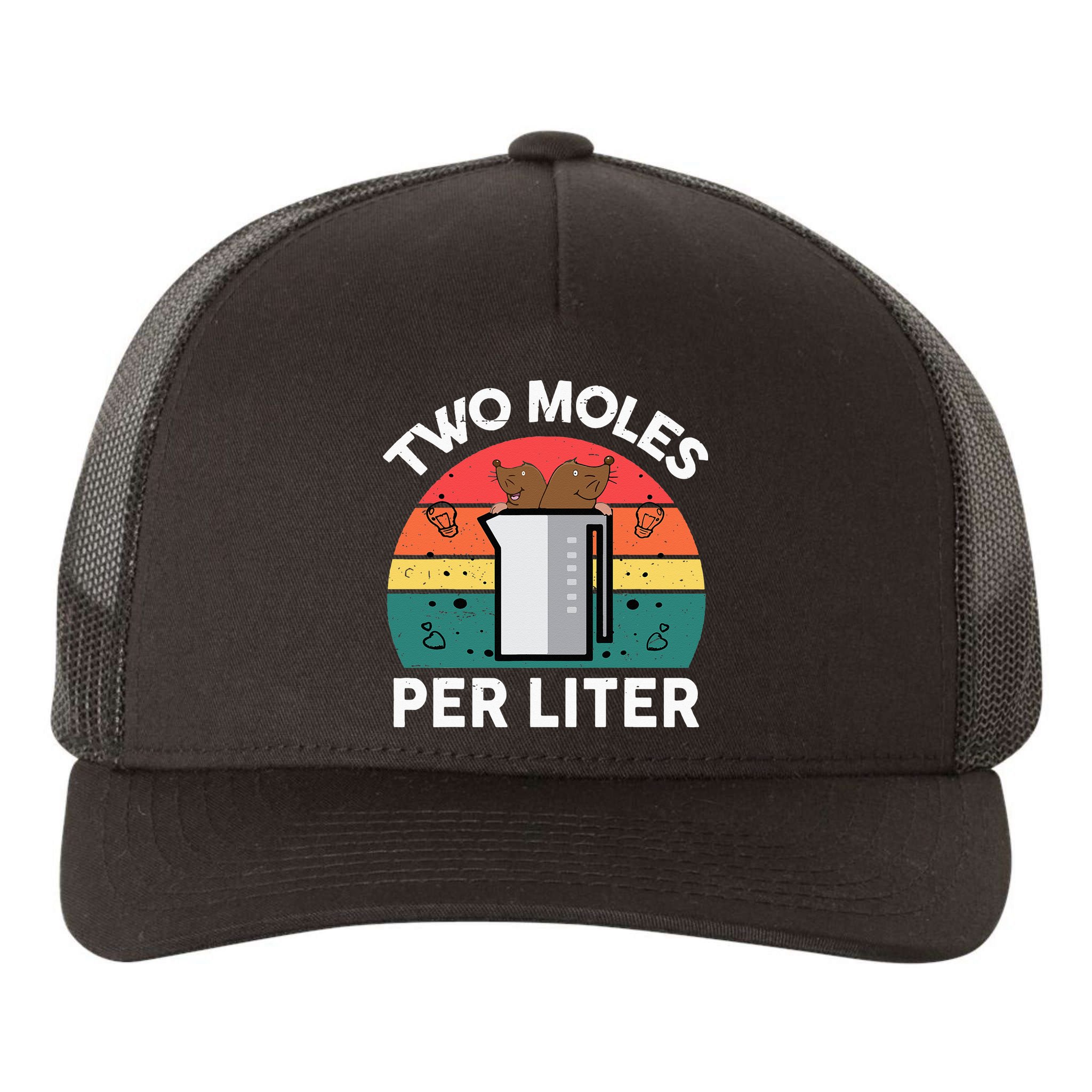 Funny Two Moles Per Liter Chemistry Science Teacher Yupoong Adult 5-Panel Trucker Hat