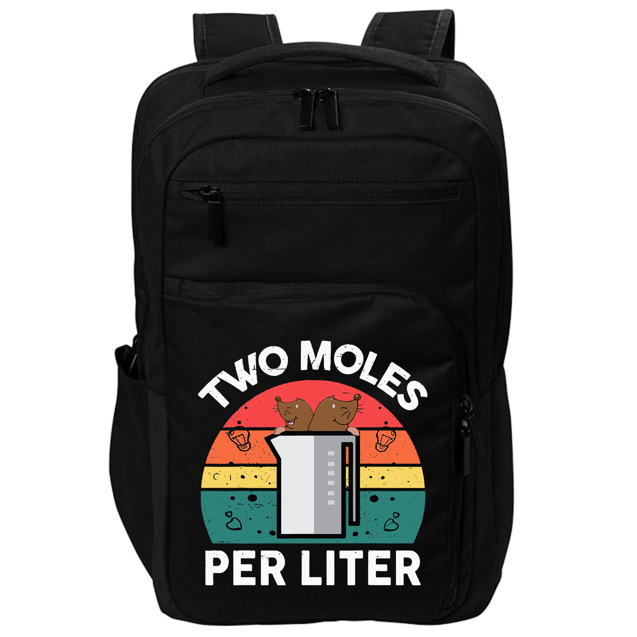 Funny Two Moles Per Liter Chemistry Science Teacher Impact Tech Backpack