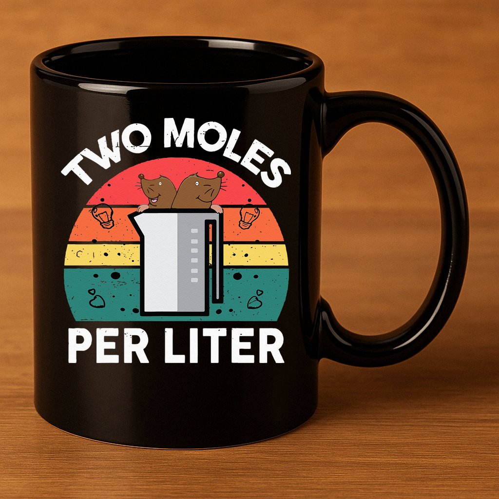 Funny Two Moles Per Liter Chemistry Science Teacher 11oz C Handle Ceramic Mug