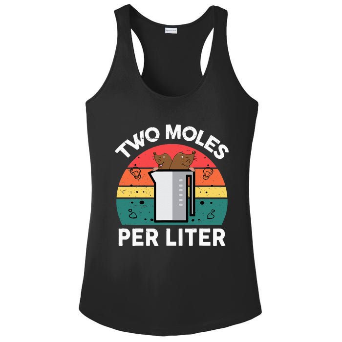 Funny Two Moles Per Liter Chemistry Science Teacher Ladies PosiCharge Competitor Racerback Tank