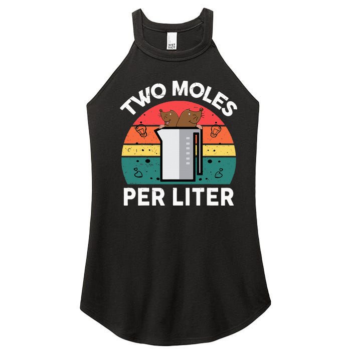 Funny Two Moles Per Liter Chemistry Science Teacher Women's Perfect Tri Rocker Tank