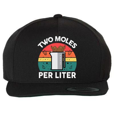 Funny Two Moles Per Liter Chemistry Science Teacher Wool Snapback Cap
