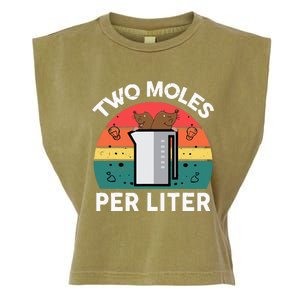 Funny Two Moles Per Liter Chemistry Science Teacher Garment-Dyed Women's Muscle Tee