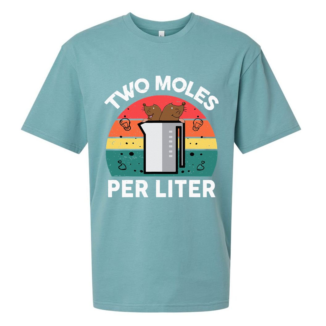 Funny Two Moles Per Liter Chemistry Science Teacher Sueded Cloud Jersey T-Shirt