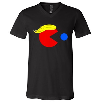 Funny Trump Man 2024 Pac Trump Man Ne Pac Blue Red Dot V-Neck T-Shirt