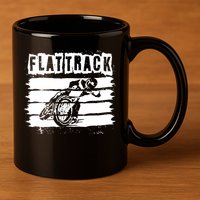 Flat Track Motorcycle Racing Dirt Track Speedway Gift 11oz C Handle Ceramic Mug