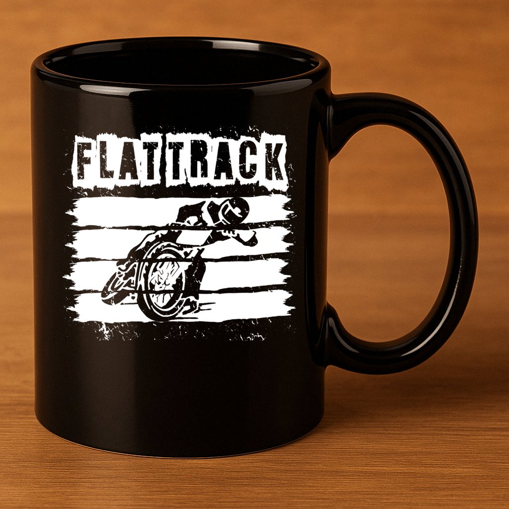 Flat Track Motorcycle Racing Dirt Track Speedway Gift 11oz C Handle Ceramic Mug