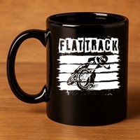 Flat Track Motorcycle Racing Dirt Track Speedway Gift 11oz C Handle Ceramic Mug