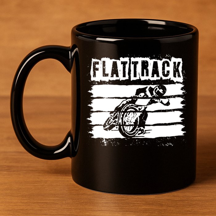 Flat Track Motorcycle Racing Dirt Track Speedway Gift 11oz C Handle Ceramic Mug